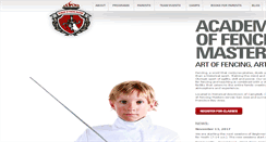 Desktop Screenshot of academyoffencingmasters.com